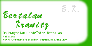 bertalan kranitz business card